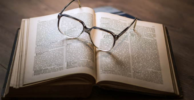 book and glasses