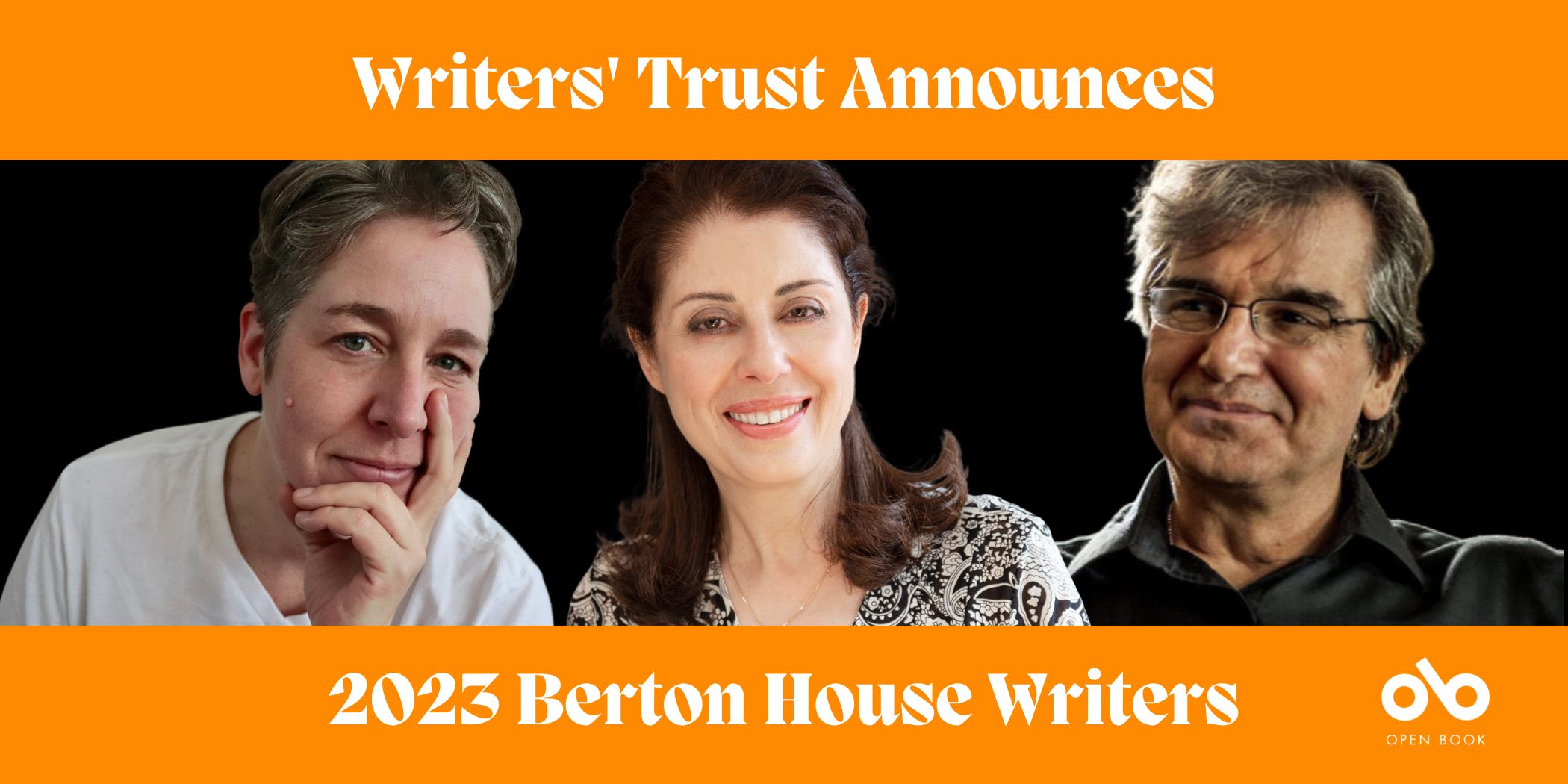 Image showing 2023 Berton House writers Charlie Petch, Maria Saba, and Gord Grisenthwaite