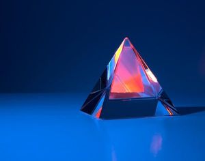 A pyramid-shaped prism.