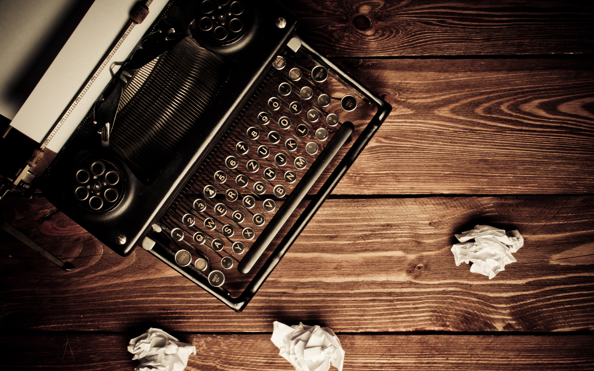 Typewriter & crumpled paper