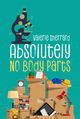 Book cover for Absolutely No Body Parts by Valerie Sherrard. The design features a bright teal background with a flat, illustrated style. At the top, a stylized microscope in navy, gold, and coral tones anchors the composition, with small decorative stars scattered nearby. The author's name appears in white lowercase sans-serif, followed by the title in two lines: "ABSOLUTELY" and "NO BODY PARTS" in large white capitals, with "NO BODY PARTS" highlighted in golden yellow. Below the title, a stack of cardboard moving boxes dominates the lower half, adorned with barcodes and shipping labels. Scattered across and around the boxes are whimsical objects—a red alarm clock, a cactus, a lamp, books, a basketball, a blue piggy bank, a yellow hard hat, red sneakers, a laptop, a starfish, and other everyday items—suggesting a story about moving, mystery, and discovery. The layout is clean and playful, with a contemporary middle-grade aesthetic that balances humor and intrigue.
