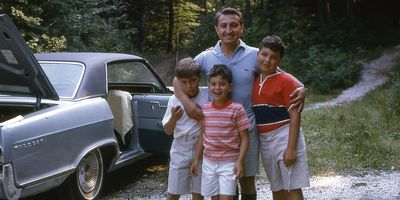 My father, Maurice, with his three sons. I'm the youngest.