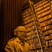 A bust of William Shakespeare in a library at Trinity College in Dublin. Photo taken by mana5280, via Unsplash.